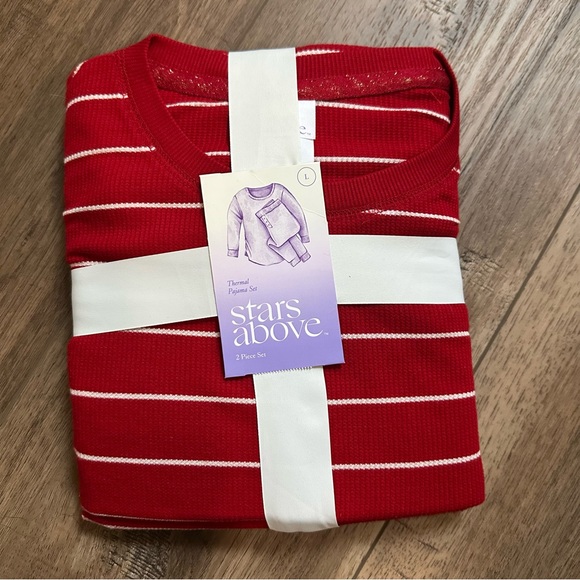 stars above Other - NWT!! Women’s Red Striped Thermal Pajama Set, Long Sleeves, Pants, Gift, Large